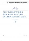 SUE: UNDERSTANDING ABNORMAL BEHAVIOR 10TH EDITION TEST BANK