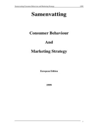 Samenvatting Consumer Behaviour And Marketing Strategy