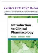 COMPLETE TEST BANK FOR  INTRODUCTION TO CLINICAL PHARMACOLOGY 10TH EDITION By Constance Visovsky, Cheryl Zambroski, Shirley Hosler LATEST UPDATE 