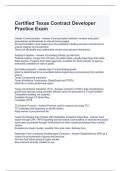 Certified Texas Contract Developer Practice Exam 2024 Questions and Answers