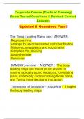Corporal's Course (Tactical Planning) Exam Tested Questions & Revised Correct  Answers Updated & Guarnteed Pass!!