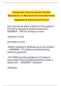 Corporals Course Exam Tested Questions & Revised Correct Answers Updated & Guarnteed Pass!!