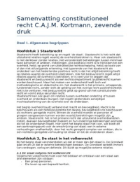 Samenvatting Constitutioneel recht Kortmann 7e druk