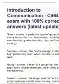 Introduction to Communication - C464 exam with 100% correct answers (latest update)