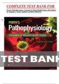 COMPLETE TEST BANK FOR   Porth's Pathophysiology: Concepts of Altered Health States 10th Edition by Tommie L. Norris (Author) LATEST UPDATE. 