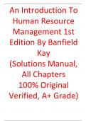 Solutions Manual Cases For An Introduction to Human Resource Management 1st Edition By Banfield Kay