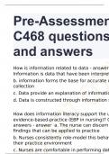Pre-Assessment C468 questions and answers