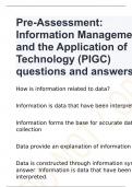 Pre-Assessment: Information Management and the Application of Technology (PIGC) questions and answers