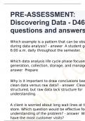 PRE-ASSESSMENT: Discovering Data - D468 questions and answers