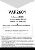 VAP2601 Assignment 2 (ANSWERS) 2024 - DISTINCTION GUARANTEED