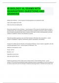 IB BIOLOGY HL EXAMS WITH QUARANTEED QUESTIONS AND ANSWERS