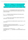 CHEM 241&colon; Chapter 26&colon; Chromatographic Methods And Capillary Electrophoresis Questions And Answers Latest Update 2024