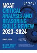 MCAT® Critical Analysis and Reasoning Skills Review 2023–2024