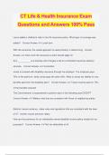 CT Life & Health Insurance Exam Questions and Answers 100&percnt; Pass