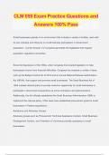 CLM 059 Exam Practice Questions and Answers 100&percnt; Pass