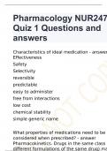 Pharmacology NUR2474 Quiz 1 Questions and answers.