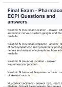 Final Exam - Pharmacology ECPI Questions and answers