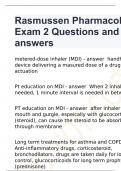 Rasmussen Pharmacology Exam 2 Questions and answers.