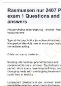 Rasmussen Pharmacology Exam 2 Questions and answers