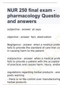 NUR 250 final exam - pharmacology Questions and answers