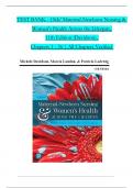 TEST BANK For Olds' Maternal-Newborn Nursing & Women's Health Across the Lifespan, 11th Edition (Davidson), Verified Chapters 1 - 36, Complete Newest Version