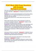 PCAT Mock 2024 Exam Questions with Answers  Biological processes