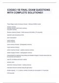 COGSCI 1B FINAL EXAM QUESTIONS WITH COMPLETE SOLUTIONS&excl;&excl;