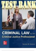 Test Bank For Criminal Law For The Criminal Justice Professional&comma; 5th Edition Norman Garland