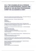 Ch 2&colon; THE COUNSELOR AS A PERSON AND AS A PROFESSIONAL &lpar;ISSUES AND ETHICS IN THE HELPING PROFESSIONS COREY 8th ed&rpar; QUIZZES & ANS&excl;&excl;