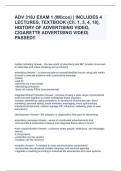 ADV 318J EXAM 1 &lpar;Wilcox&rpar; &vert; INCLUDES 4 LECTURES&comma; TEXTBOOK &lpar;Ch&period; 1&comma; 3&comma; 4&comma; 18&rpar;&comma; HISTORY OF ADVERTISING VIDEO&comma; CIGARETTE ADVERTISING VIDEO&vert; PASSED&excl;&excl;