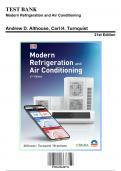Test Bank&colon; Modern Refrigeration and Air Conditioning&comma; 21st Edition by Althouse - Chapters 1-55&comma; 9781635638776 &vert; Rationals Included