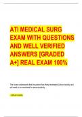 ATI MEDICAL SURG EXAM WITH QUESTIONS AND WELL VERIFIED ANSWERS &lbrack;GRADED A&plus;&rsqb; REAL EXAM 100&percnt;