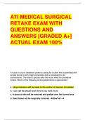 ATI MEDICAL SURGICAL RETAKE EXAM WITH QUESTIONS AND ANSWERS &lbrack;GRADED A&plus;&rsqb; ACTUAL EXAM 100&percnt;