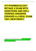ATI PHARMACOLOGY RETAKE 2 EXAM WITH QUESTIONS AND WELL VERIFIED ANSWERS &lbrack;GRADED A&plus;&rsqb; REAL EXAM 100&percnt; NEW&excl;&excl;NEW&excl;&excl;&excl;