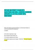RETAKE MATERNITY EXAM WITH QUESTIONS AND WELL VERIFIED ANSWERS &lbrack;GRADED A&plus;&rsqb; ACTUAL EXAM 100&percnt;&rsqb; NEW&excl;&excl;NEW&excl;&excl;