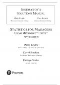 Solution Manual For Statistics for Managers Using Microsoft Excel&comma; 9th edition by David M&period; Levine&comma; David F&period; Stephan&comma; Kathryn A&period; Szabat