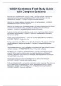 Package deal  for WOCN Continence Final Study Guide with Complete Solutions