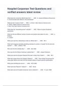 Hospital Corpsman Test Questions and verified answers latest review