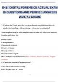 D431 DIGITAL FORENSICS ACTUAL EXAM 55 QUESTIONS AND VERIFIED ANSWERS 2024&period; A&plus; GRADE