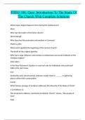 THEO 104- Quiz&colon; Introduction To The Study Of The Church With Complete Solutions