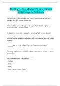 Theology 104 - Module 2 &vert; Study Set &num;1 With Complete Solutions