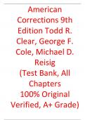 Test Bank For American Corrections 9th Edition By Todd R&period; Clear&comma; George F&period; Cole&comma; Michael D&period; Reisig