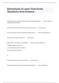 Electrolysis & Laser Final Exam Questions And Answers