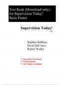 Test Bank for Supervision Today!, 9th Edition Robbins (All Chapters included)