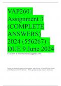 VAP2601 Assignment 3 (COMPLETE ANSWERS) 2024 (556267) - DUE 9 June 2024