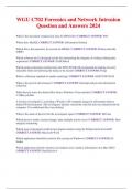 WGU C702 Forensics and Network Intrusion Question and Answers 2024