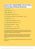Lesson 105 - Applied Math&comma; Circuit Theory&comma; Plans & Specs Reading Worksheet