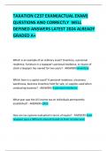 TAXATION C237 EXAM&lpar;ACTUAL EXAM&rpar; QUESTIONS AND CORRECTLY  WELL DEFINED ANSWERS LATEST 2024 ALREADY GRADED A&plus; 