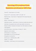 Neurology ICU prophecy Exam Questions and Answers 100&percnt; Pass