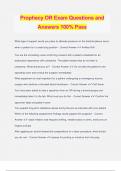 Prophecy OR Exam Questions and Answers 100&percnt; Pass